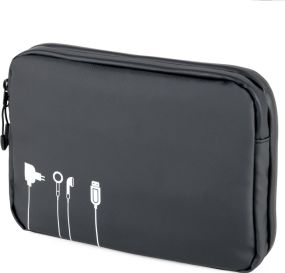 TROIKA Kabeltasche TROIKA Black Tech Pouch 2 als Werbeartikel