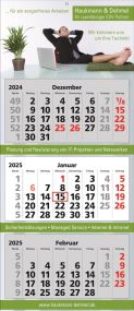 3 Monats-Wandkalender Classic 3, deutsch als Werbeartikel