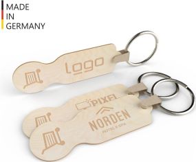 Einkaufswagen-Chip Branch mit Schlüsselanhänger - inkl. Lasergravur als Werbeartikel