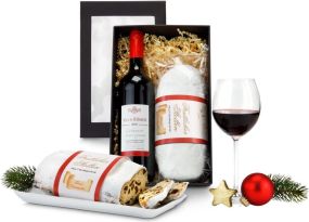 Präsenteset: Rotwein & Stollen als Werbeartikel