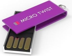 USB Stick Micro Twist Fuchsia, 4 GB Basic als Werbeartikel