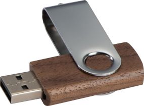 USB-Stick Twist aus Bambus, Walnuss oder Ahorn als Werbeartikel