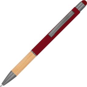 Kugelschreiber mit Griffzone aus Bambus als Werbeartikel