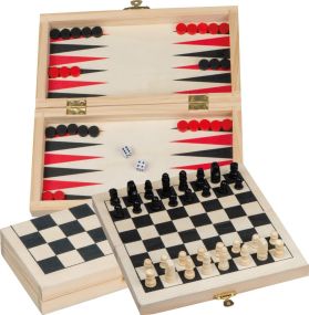 Backgammon - Schach -Dame Spiel, 54324 als Werbeartikel