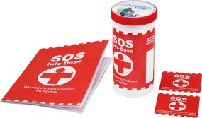 SOS-Info-Dose als Werbeartikel
