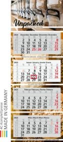 4-Monatswandkalender Profil 4 green+blue als Werbeartikel