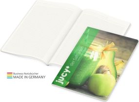 Notizbuch Copy-Book White green+blue als Werbeartikel