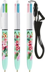 BIC® 4 Colours Fashion Kugelschreiber mit Lanyard als Werbeartikel