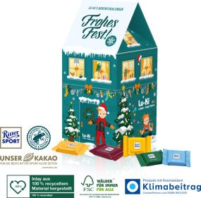 Adventskalender-Haus XL Ritter SPORT, Klimaneutral, FSC® als Werbeartikel
