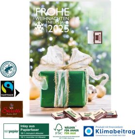 Wand-Adventskalender Organic mit Fairtrade-Kakao als Werbeartikel