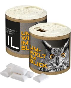 Papier-Werbedose mit Zuckerfreiem Kaugummi, 84g