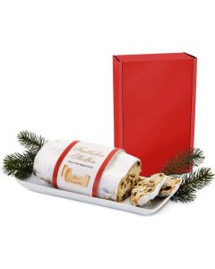 Präsenteset: Christstollen im roten Geschenkkarton