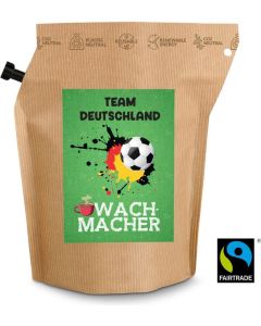 Fußball-EM Team Deutschland Wachmacher, wiederverwendbarer Brühbeutel mit Fairtrade Kaffee