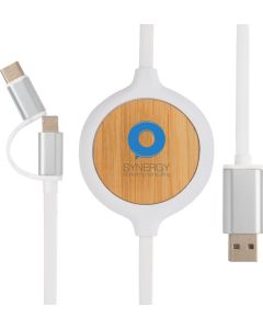 3-in-1 Kabel mit 5W Bambus Wireless Charger