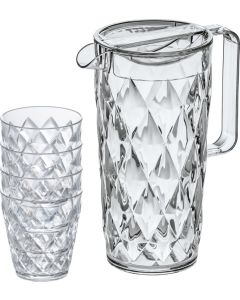 Kanne 1,6l mit 4 Bechern 250ml Crystal