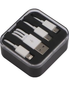 Kunststoffbox mit 3in1 USB Ladekabel