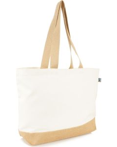 Shopper aus Fairtrade Canvas mit Juteboden