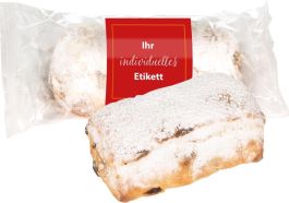 Gourmet-Stollen, inklusive individuellem Etikett 4c als Werbeartikel