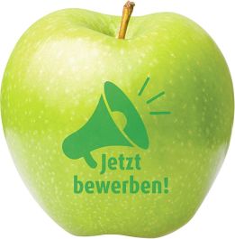 Apfel grün Jetzt bewerben! - inkl. LogoFrucht Druck als Werbeartikel