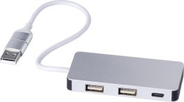 Recycelter Aluminium USB Hub Layton als Werbeartikel