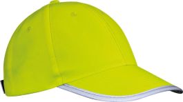 AZO freie 6 Panel Baseballcap für Erwachsene aus Polyester mit reflektierender Borte als Werbeartikel