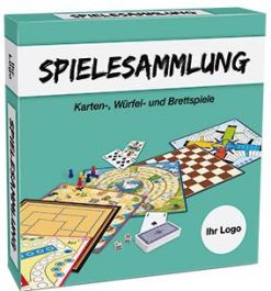 Spielesammlung in Stülpdeckelschachtel - inkl. Druck als Werbeartikel