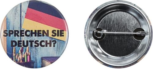 Metallbutton 37 mm mit doppelt gesicherter Nadel - inkl. Werbedruck als Werbeartikel