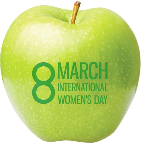 Apfel grün 8 March International Women`s Day als Werbeartikel