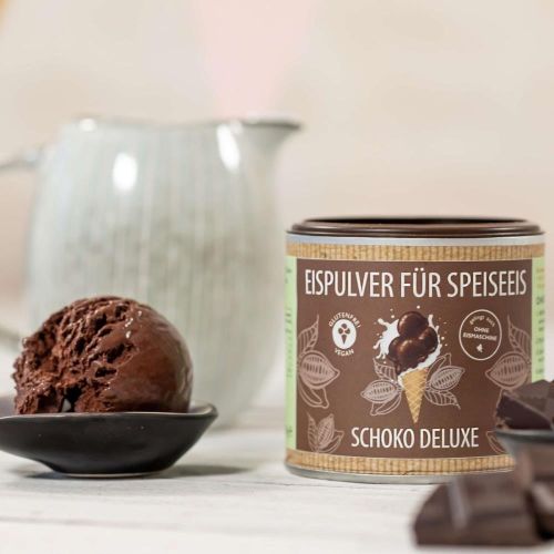 Eispulver Schoko Deluxe in der Dose als Werbeartikel