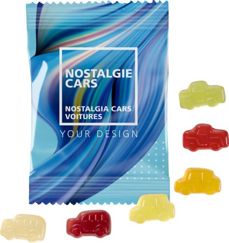 Fruchtgummi 10g Tüten - Nostalgie Cars als Werbeartikel