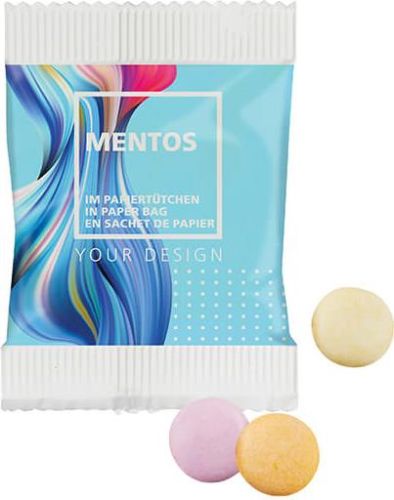 2er mentos Fruit i.Papiertütchen Express als Werbeartikel