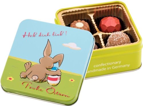 Frohe Ostern - Hab dich lieb - Pralinen 50 g als Werbeartikel