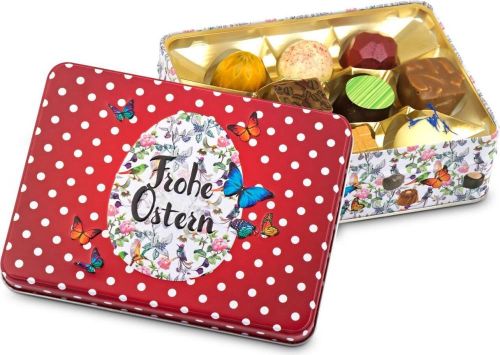 Frohe Ostern - Pralinendose mit 125 g als Werbeartikel