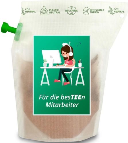 Tee-Brühbeutel, Für die besTEEn Mitarbeiter, Tasty Berry, wiederverwendbar als Werbeartikel