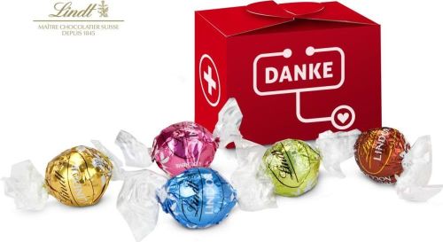 Lindt süßes Danke, Pralinenschachtel als Werbeartikel