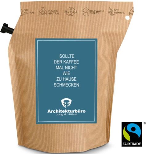 WM-Kaffee Stoff für Helden, wiederverwendbarer Brühbeutel mit Fairtrade Kaffee aus Honduras