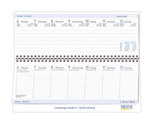 Korsch Tischquerkalender Professional Karton als Werbeartikel