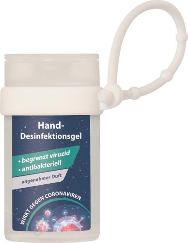 Hand-Desinfektionsgel in 50 ml Flasche - wahlweise mit Loopi - inkl. individuellem 4c-Etikett als Werbeartikel