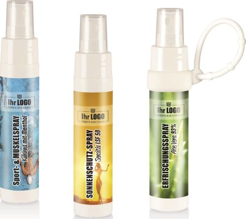 Sport- und Muskelspray in 50 ml Sprayflasche Slim - inkl. individuellem 4c-Etikett als Werbeartikel