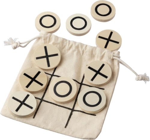 Natürliches Holz-Tic-Tac-Toe-Spiel Waltraud als Werbeartikel