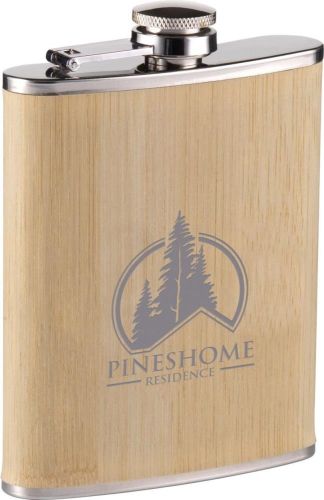 Hipflask Bamboo 200 ml Flachmann als Werbeartikel