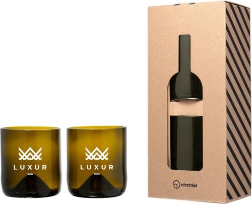 Rebottled Short Tumbler 2-pack Trinkgläsern als Werbeartikel