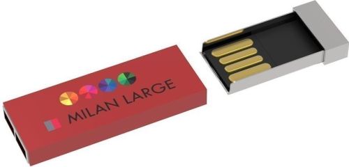 USB Stick Milan Large Red, 2 GB Basic als Werbeartikel