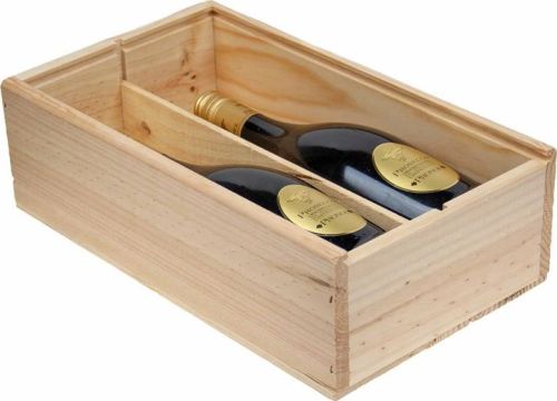 Doppelte Weinkiste aus Holz (750ml) als Werbeartikel