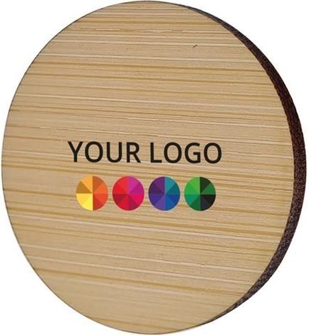 Badge Bamboo Round 40 mm, Magnet, Print in full color als Werbeartikel