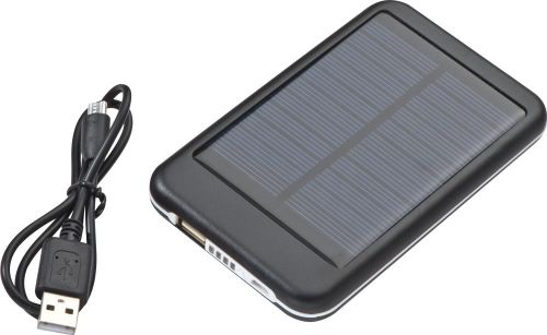 Solar Powerbank aus Metall mit 4.000 mAh, 23559 als Werbeartikel