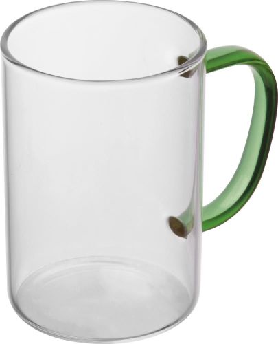 Glastasse mit farbigem Henkel, 250ml, 82340 als Werbeartikel