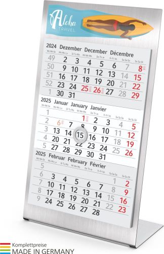 Aufstellkalender Desktop 3 Steel Desktop 3 Steel als Werbeartikel