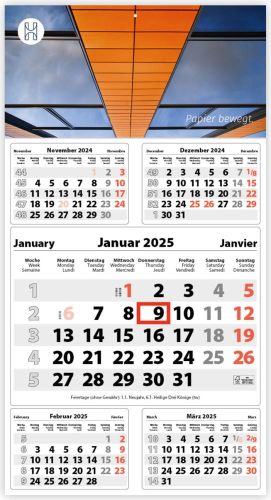 5-Monats DIN A3 Kalender Five, inkl. Druck als Werbeartikel