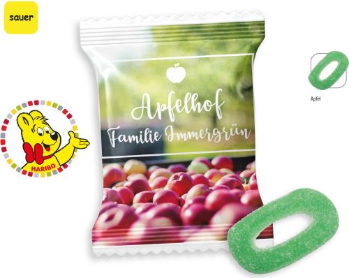 Haribo Apfelringe Sauer Werbetüte, 8 g - inkl. Werbedruck als Werbeartikel